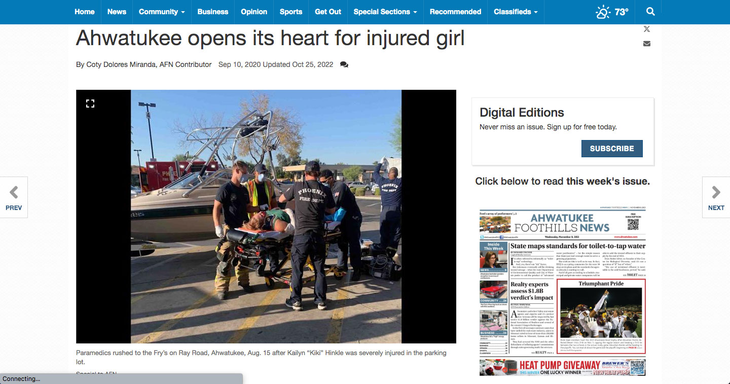 Ahwatukee opens its heart for injured girl