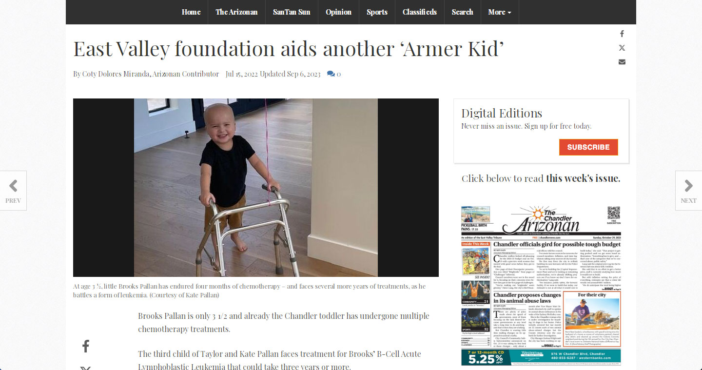 East Valley foundation aids another ‘Armer Kid’
