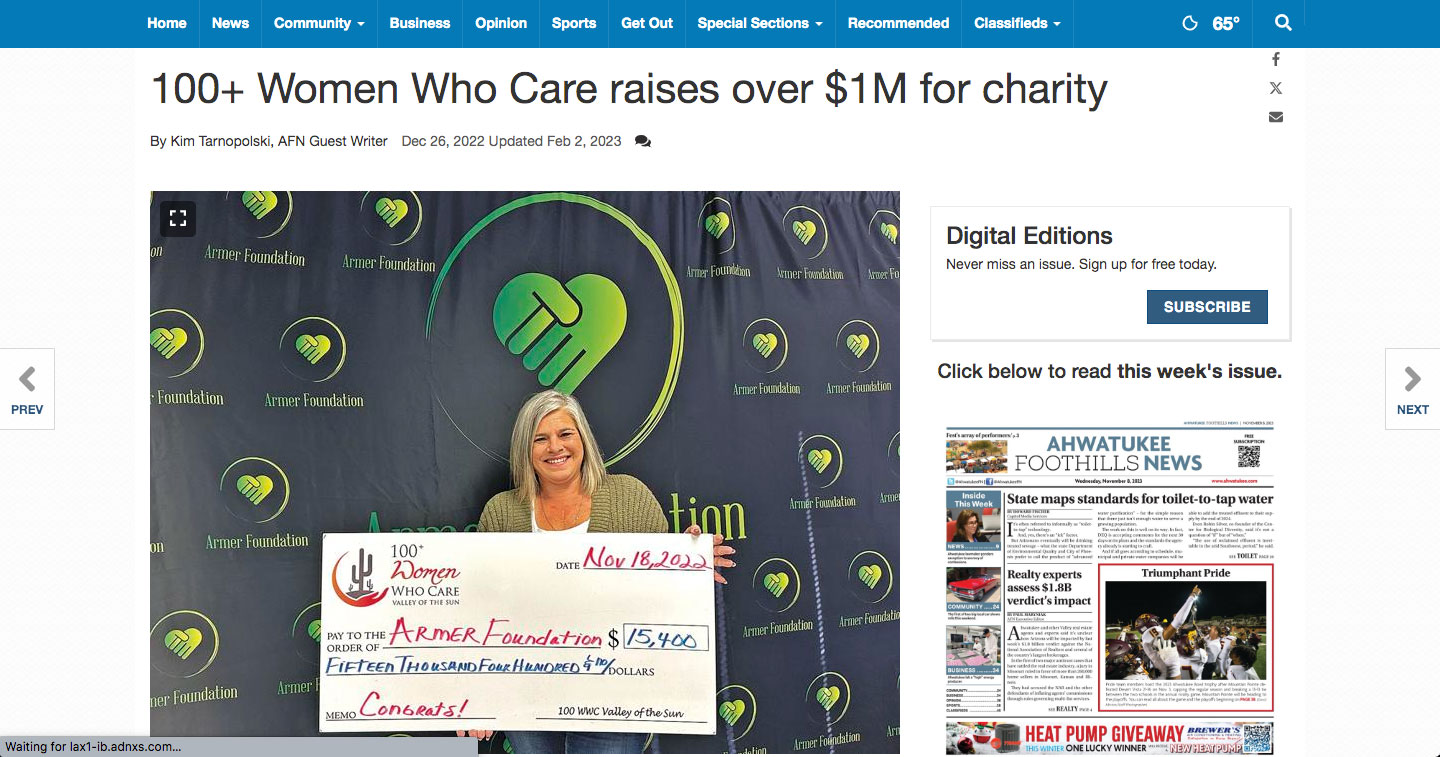 100+ Women Who Care raises over $1M for charity