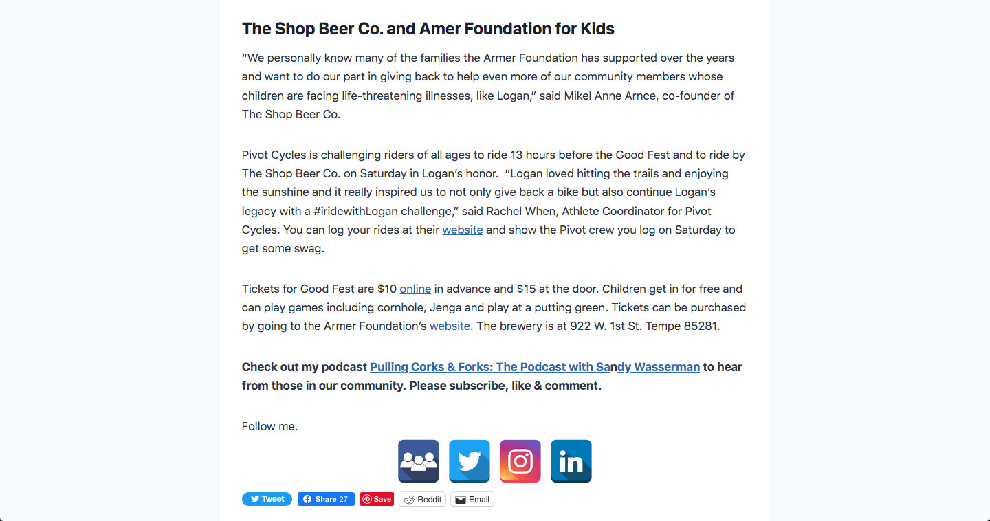 The Shop Beer Co. and Amer Foundation for Kids