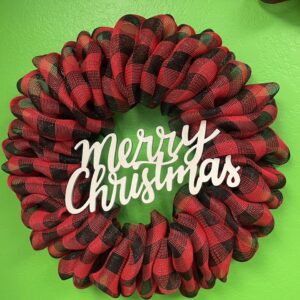 Merry Christmas Red and Black Plaid