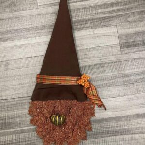 Fall Gnome Wreath (dark brown hat)