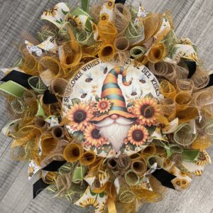 Sunflower Wishes Gnome Wreath