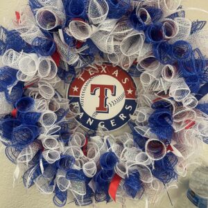 Texas Rangers Handmade Wreath